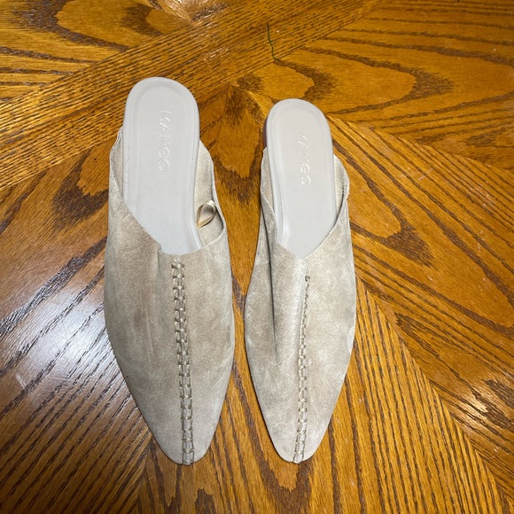SOLD Mango women suede leather mules beige Sz 39 EU - Picture 4 of 16